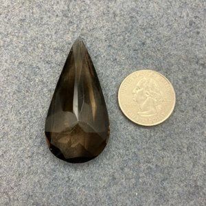 Smoky Green Teardrop Faceted Acrylic DIY Craft Repurpose Upcycle Retro